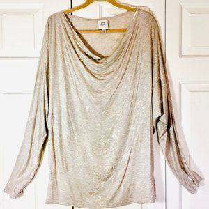 Shimmery Gold  BLOUSE Cowel DRAPE neck (16/18)